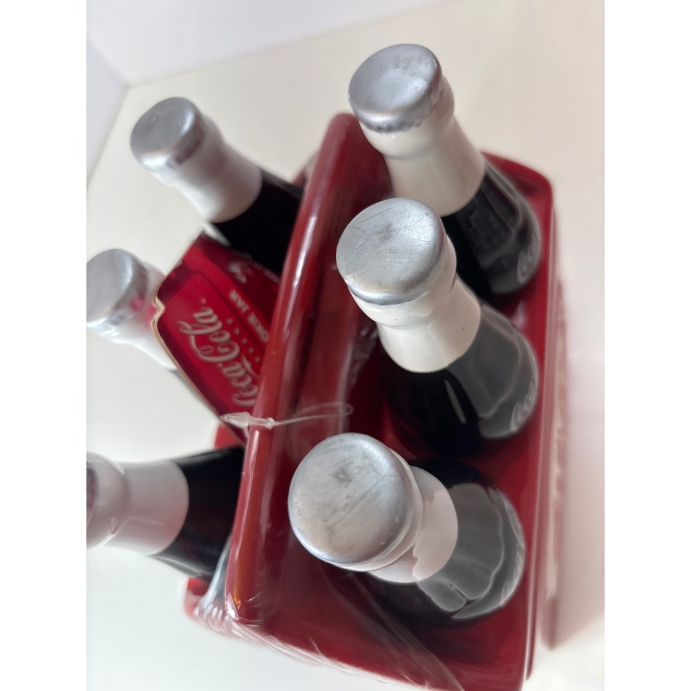 Vintage Coca-Cola Ceramic Cookie Jar Houston Harvest 6 Pk Bottle Design 90s NOS - Picture 6 of 16